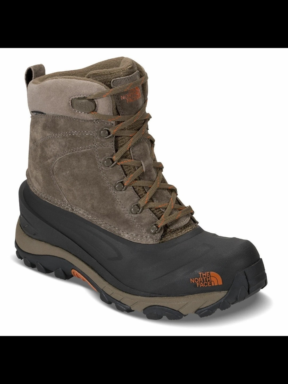 The North Face Men's Brown and Black Insulated Waterproof Winter Hiking Boot